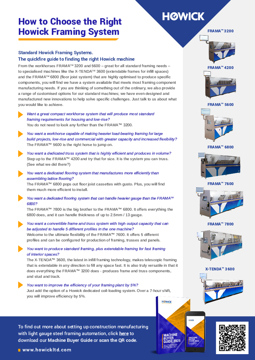 Howick Mini Guide - Choosing the Right System Quickfire Guide 2025.pdf